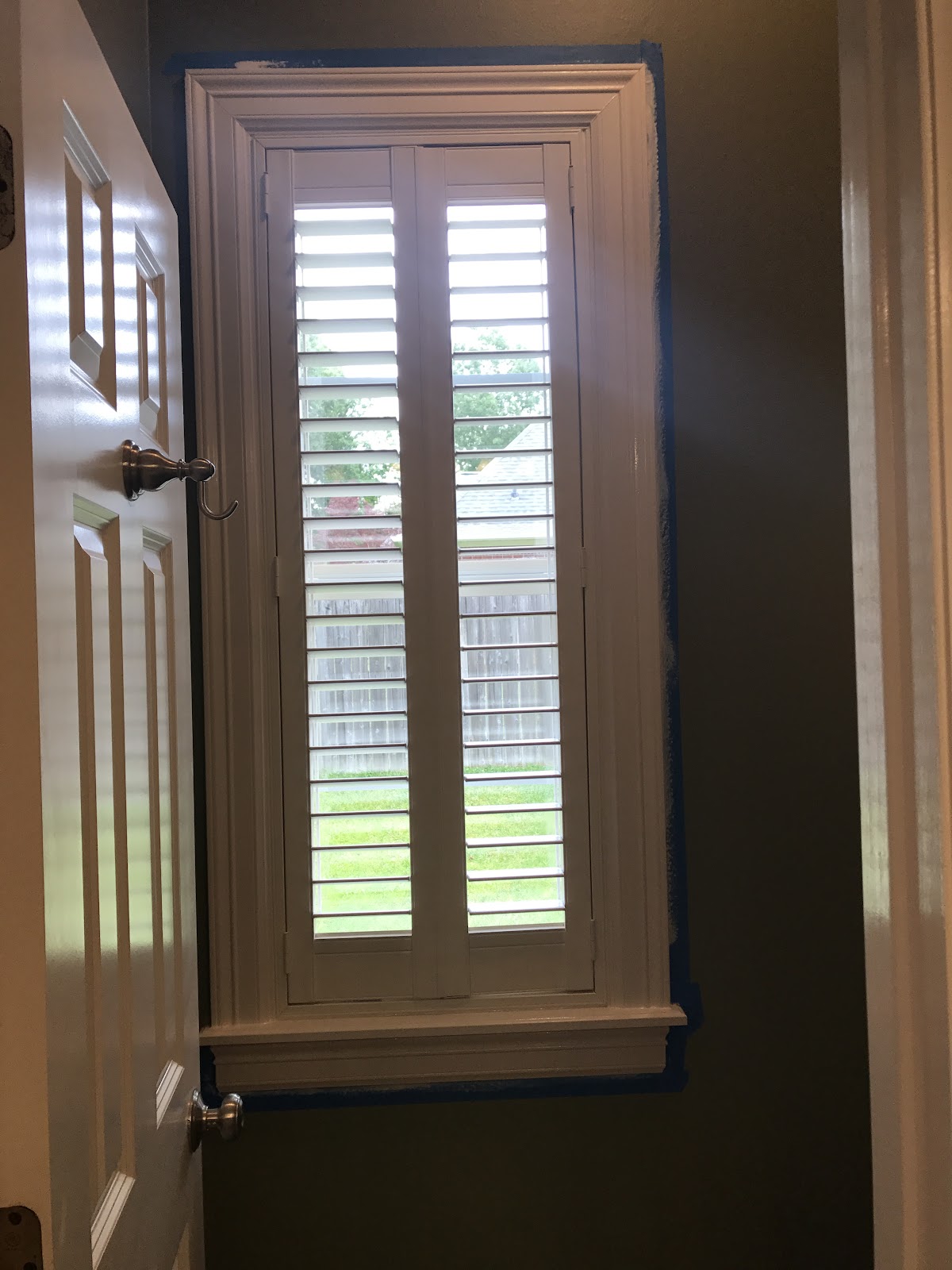 Plantation shutters detail finish work
